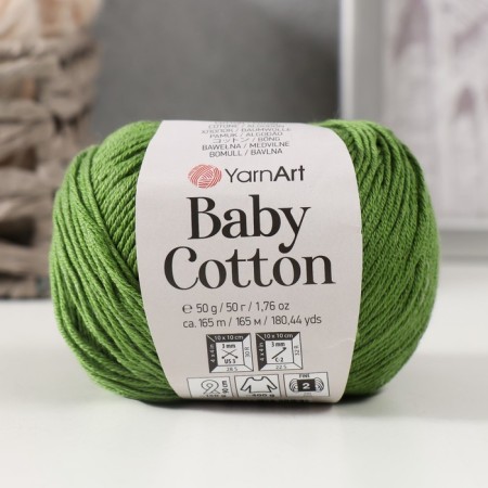 Yarn "Baby Cotton" 50% acrylic 50% cotton 165m/50g (441 asparagus)