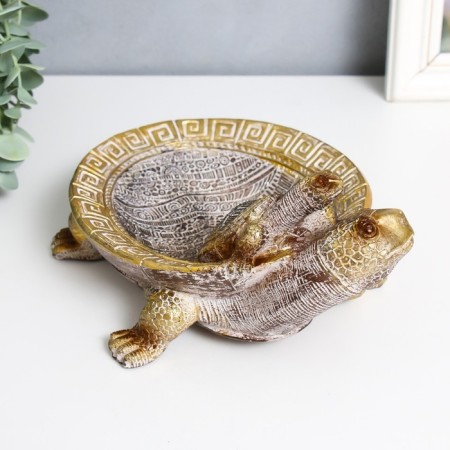 Souvenir Polystone stand "Turtle Ground" patterns on color carapace 22x25x9 cm-2