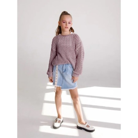 Свитер для девочки Amarobaby Knit Trend, рост 146 см, цвет пудровый-2