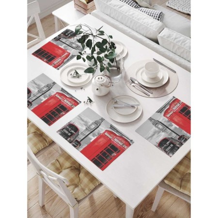 A set of napkins for setting the table "Exursion in London", rectangular, size 32x46 cm, 4 pcs
