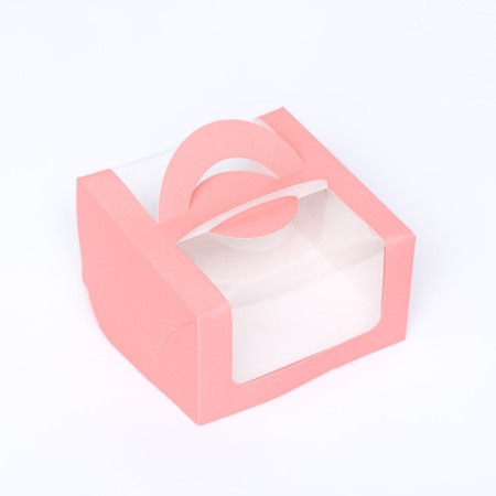 Bearbox under the bento-port with a window, pink, 14 x 14 x 8 cm-1