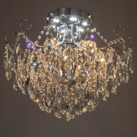 Chandelier 6x60W E27 +LED PDD Chrome 56x56x47cm SVK-4