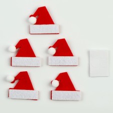 A set of felt parts for the “caps” decor set 5 pcs., Size 1 pc. - 4 × 3.8 cm, bilateral tape
