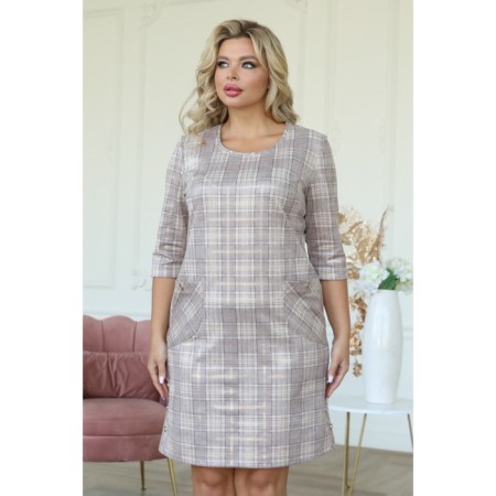 Women's dress, size 54, beige color-9