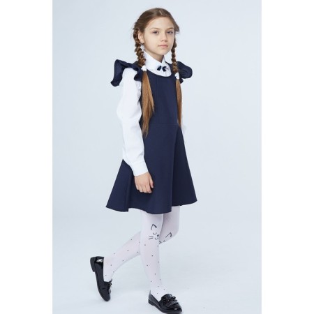 School sundress for girls, blue color, height 128-2