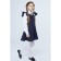 School sundress for girls, blue color, height 128