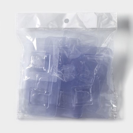 Hooks holders double self -adhesive, set of 10 pairs, 5.7 × 5.7 × 1cm, the color is transparent-5