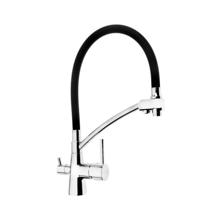 ACCOONA A5179F-13 kitchen mixer, single-leaf, output for drinking water, black, chromium