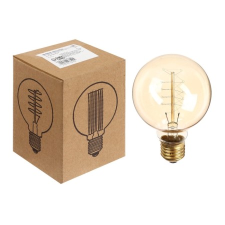 Incandescent lamp Vintage "Shar Spiral", G80, 40 W, E27, 230 V, 120x80 mm, warm white-1