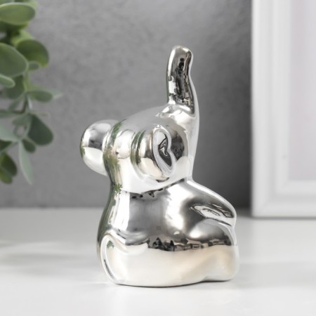 Souvenir Ceramics "Elephant sits" silver 4.5x5x10 cm-1