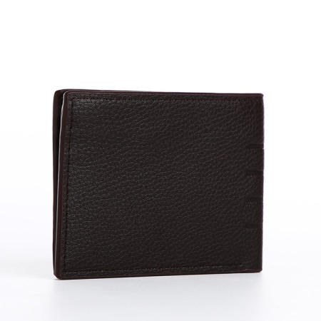 Male purse without fastening, for bills, for cards, brown color-1