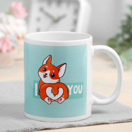 Sublimation mug "Irina" Corgi, 320 ml, with application-2