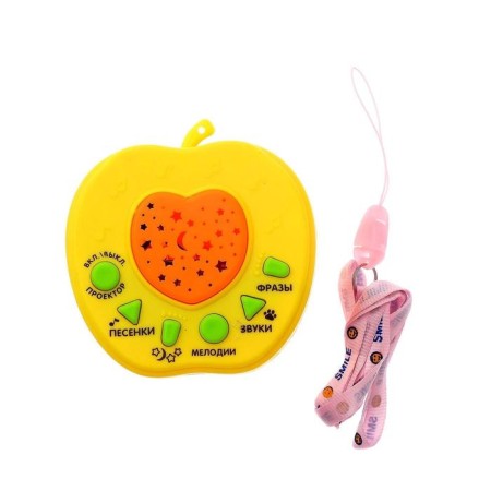 Musical nightlight "Funny animals", toy-designer, yellow color-2