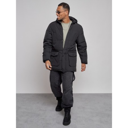 Extensive male winter park, size 58, black color-9