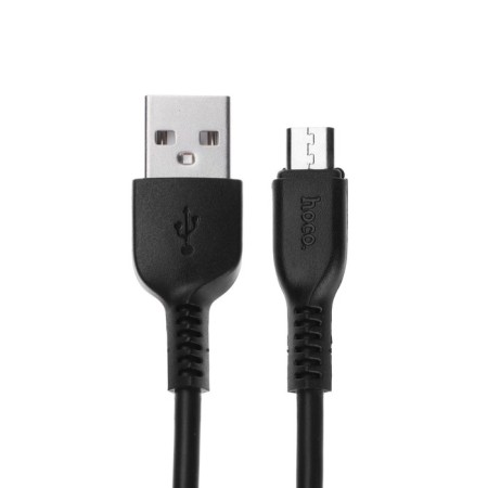 Hoco X20 cable, microUSB - USB, 2.4 A, 1 m, PVC braid, black-1