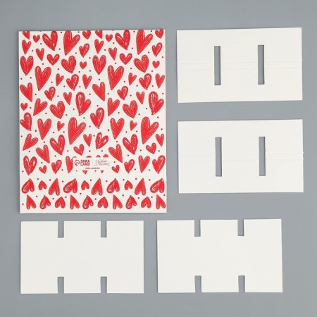 Box for sweets, confectionery packaging, 9 cells, “I love you”, hearts, 14.5 x 14.5 x 3.5 cm-6