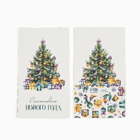 A package without the handles of "Happy New Year", Christmas tree 10 x 19.5 x 7 cm, New Year-4