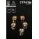 Rhinestones in DSAPs (set 5 pcs.), 6 × 6 mm, brown color in gold