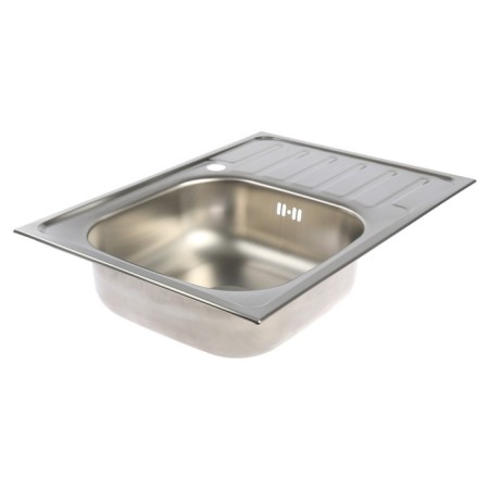 Kitchen sink "Vladiks", cut, with a siphon, 66x48 cm, left, stainless steel 0.6 mm-1