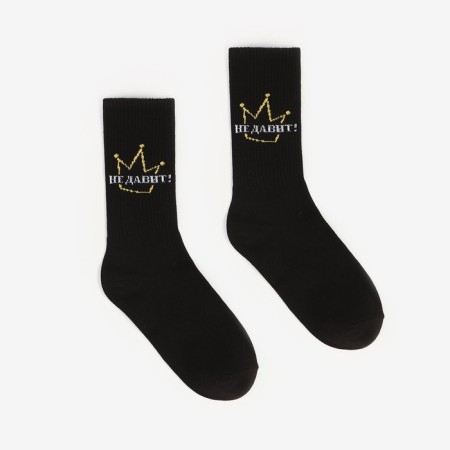 Women's socks, black color/crown, size 38-40-1
