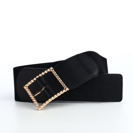 Women's belt, width 7.5 cm, black color-6