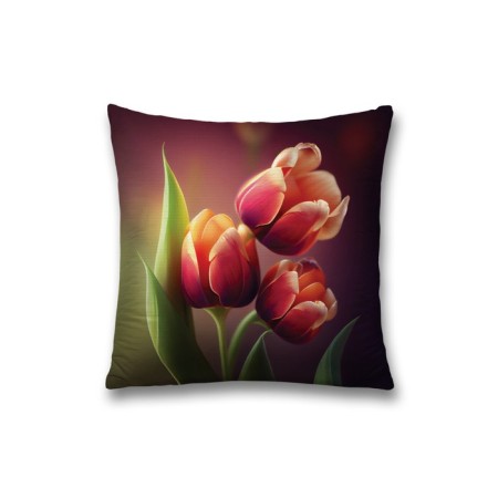 Pillowess decorative "Bouquet of tulips", on a zipper, size 45x45 cm