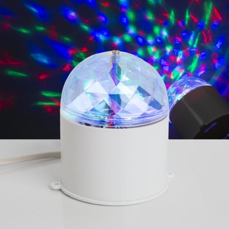 Light device "Crystal ball" 7.5 cm, glow RGB, 220 V, white