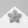 Brooch "Flower" Five -Paceline, white color in silver