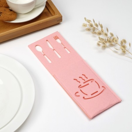 Envelope for cutlery "Coffee" Coffee Color Pink, 9x25 cm-1
