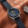 Men's watch, D-4.7 cm, with chronograph, 3 atm, luminous, blue