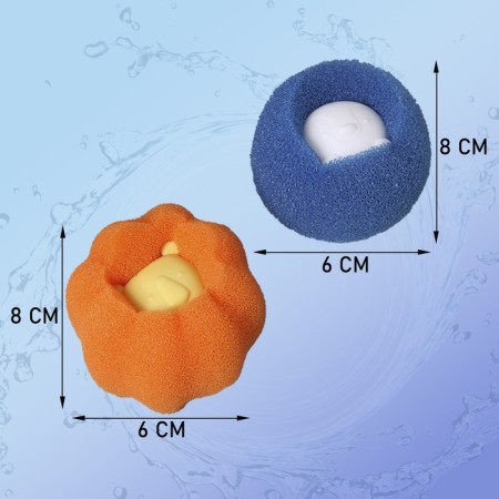 Balls for the washing of the share, set 4 pcs, d = 8 cm, blue/orange color-1