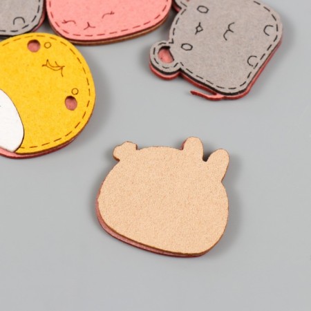 Decor for creativity claims. suede "Funny animals" mix 3.5x3 cm-2