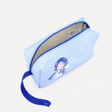 Cosmetic bag with a handle, a blue color-2