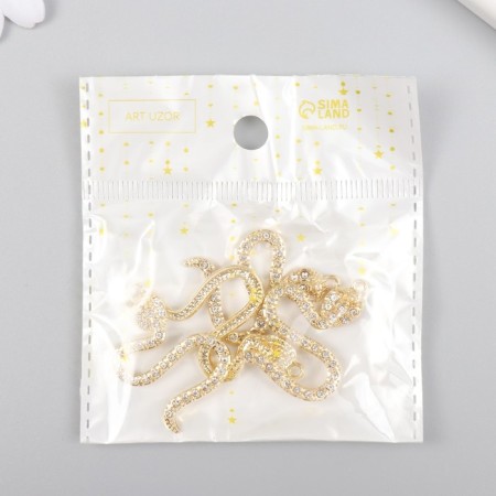 Decor for creativity metal, rhinestones "cobra" gold 0.4x2.7x3.6 cm-3