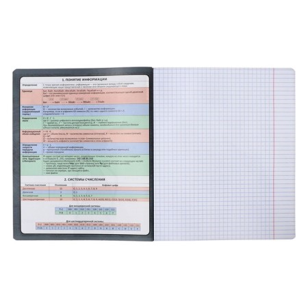 Subject notebook, 48 sheets, cage, computer science Erichkrause "Chubrik", plastic cover silk-screen covers, OFSET BELICT 100%, information block-3