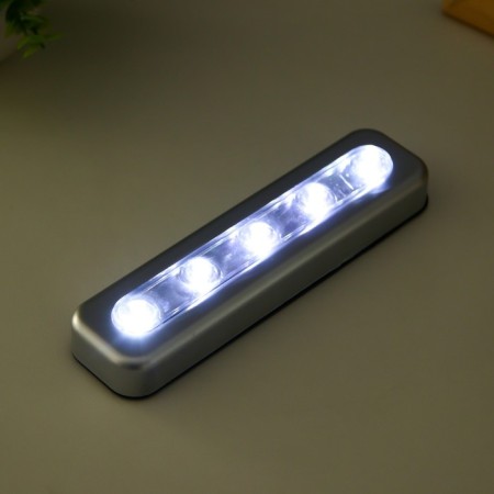 Night Pushlite "Martin" 5XLED 3AAA chrome 4.5x2.5x17cm Risalux-2