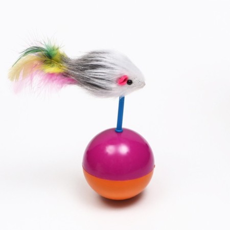 The mouse-worship of artificial fur on the ball, 11 x 5 cm violet/orange-2
