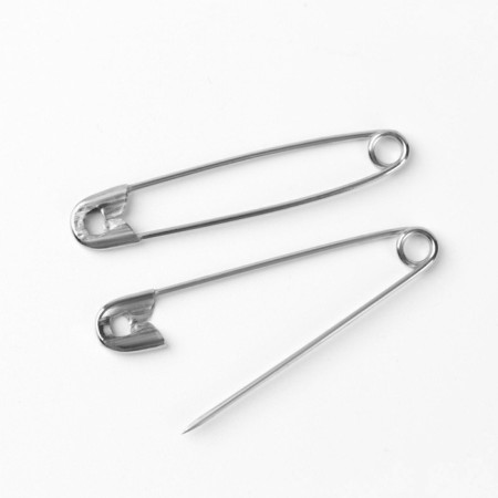 English pins, 55 mm, 10 pcs, nickel color-2