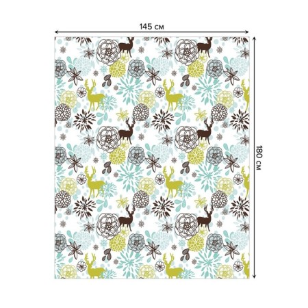 Tables on the table "Deer and flowers", rectangular, Saten, size 145x180 cm-1