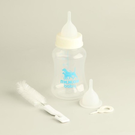 A set for feeding "Pigzon", a bottle of 150 ml, with 2 nipples and a ruff, white-7