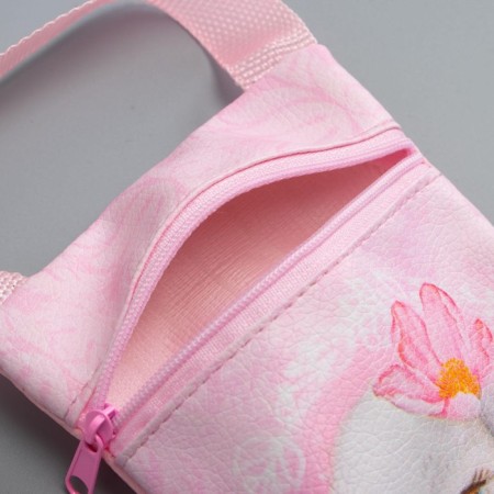 Gift set for the girl "Bunny", bag, brooch, pink color-4