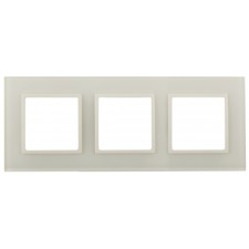 The frame for the switch for 3 posts, glass, era Elegance, ivory/ivory