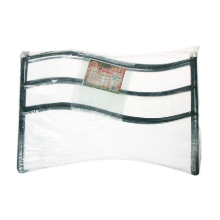 Decorative fence, 45 × 335 cm, 5 sections, metal, green, "flag"-8