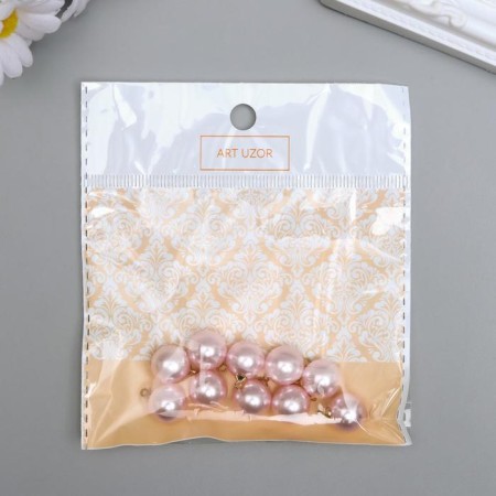 Decor for creativity plastic "Pink ball with loop" set 10 pcs 1.2x1.2x1.2 cm-2