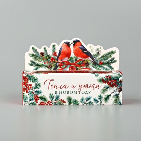 Box for Makarun "Bullfins", 18 x 5.5 x 5.5 cm, New Year-2