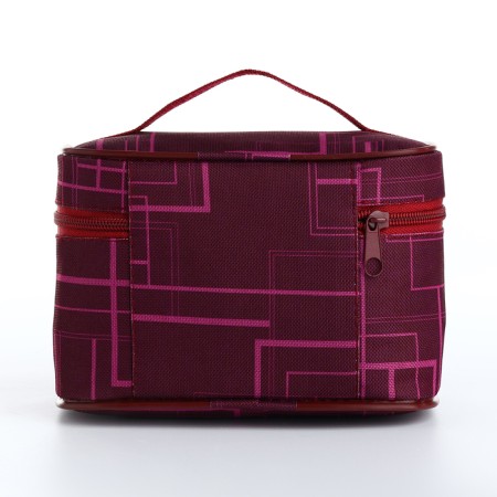 Cosmetic bag with lightning, burgundy color-1