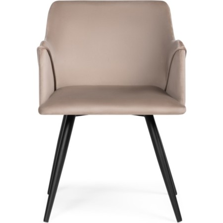 Stool on the metal frame Edgell Metal/fabric, black/beige 53x53x86 cm-1