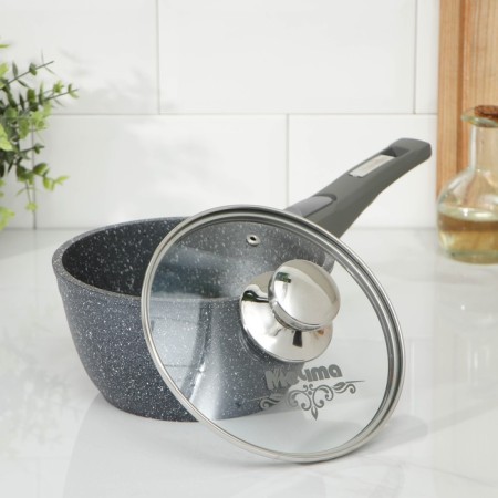 Set of dishes No. 1 granite, 3 objects: pan D = 26 cm, bucket 1.7 l, pot 5 l, covers, anti -stick coating-10