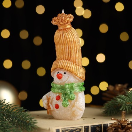 Decorative candle "Fairytale Snowman", 6.2x5x13.2 cm, metallic-1