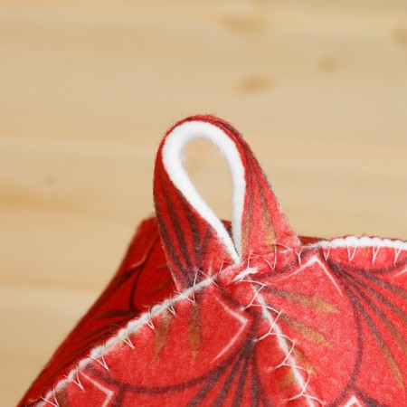 Bath cap with a print "Fire Dragon", red, polyester felt-2